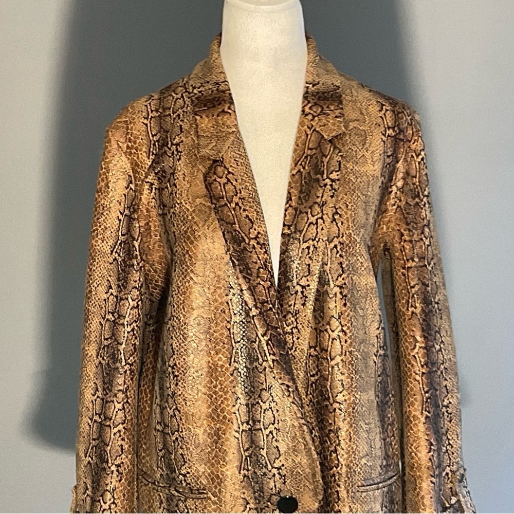 Azara Paris Snakeskin Print Jacket Size S | Edgy Rock Chic Statement - Picture 7 of 16